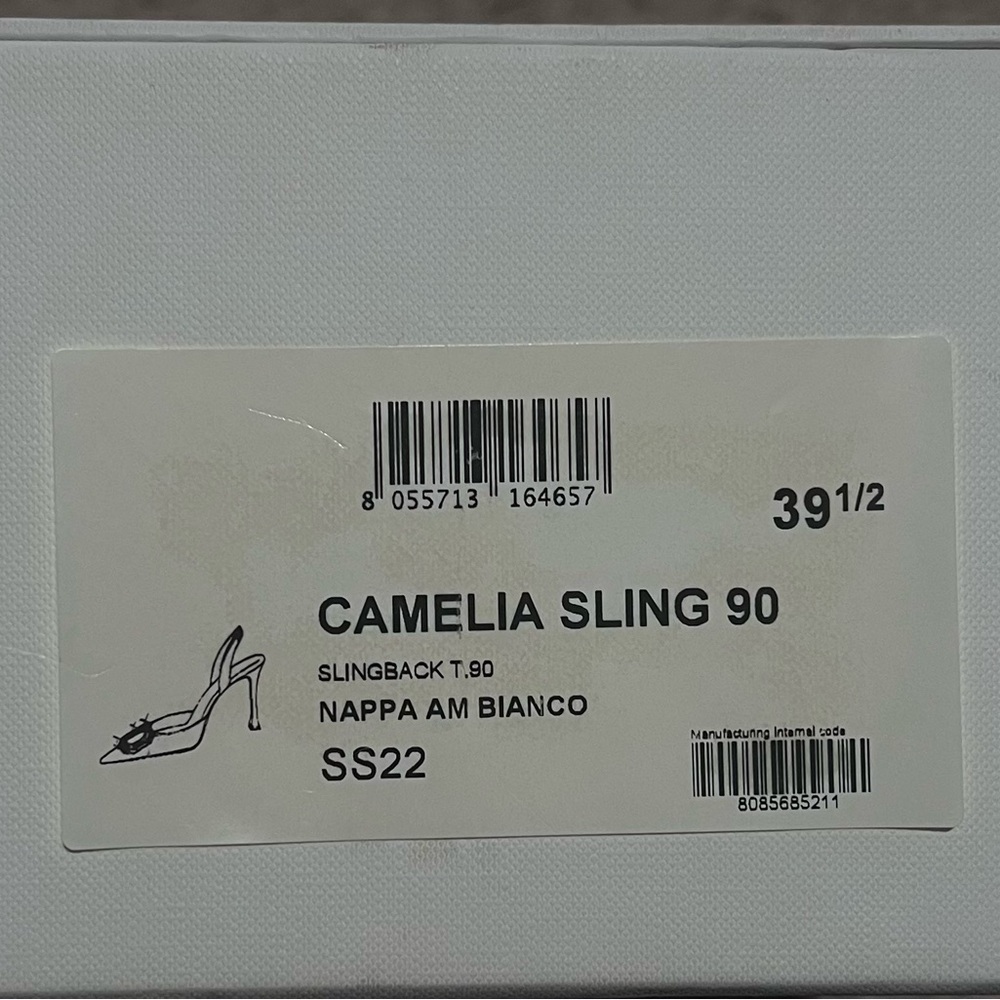 Amina Muaddi Camelia slingback 90mm in white leather - Picture 8 of 8
